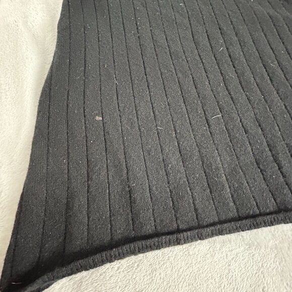 Nanette Lepore Women Black Ribbed 2Ply Cashmere Mock Neck Sweater Small Pullover - Picture 7 of 9